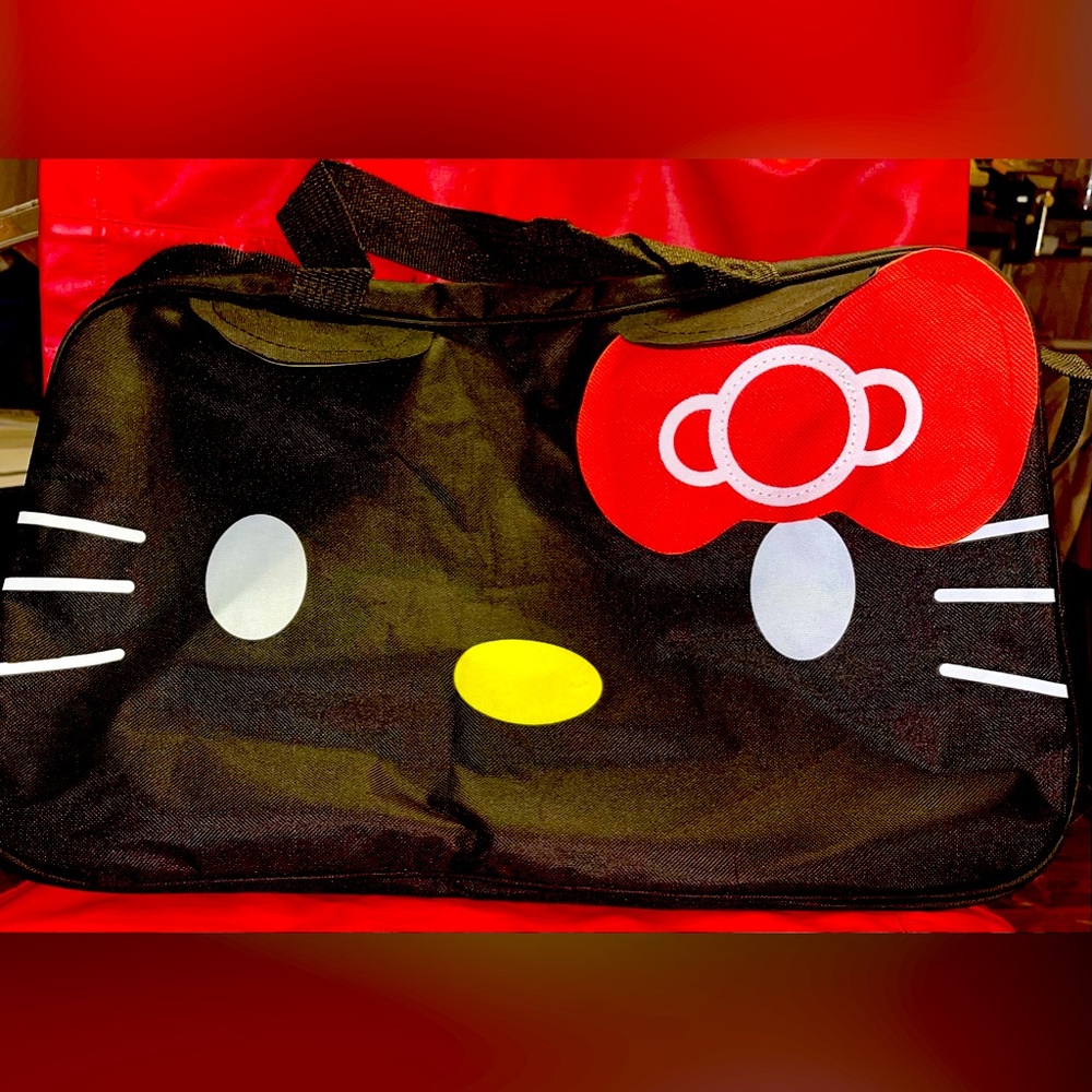 NWOT Sanrio Hello Kitty Large Black Travel Bag.